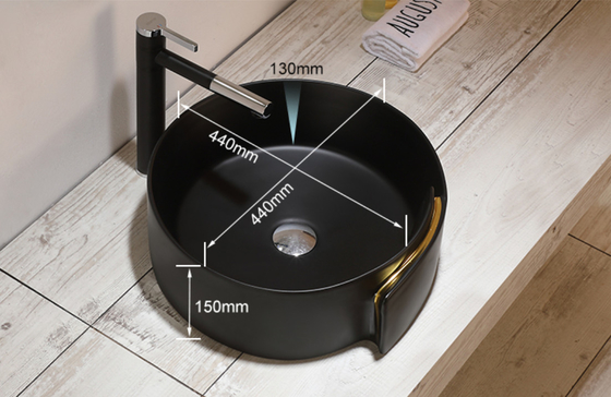 Ovales keramisches gesundheitliches Becken Matte Black Bathroom Bowl Sinks der Waren-9L