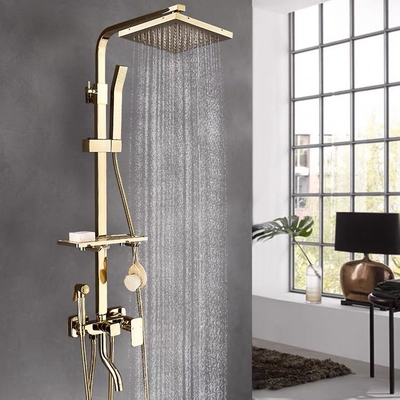 304 Edelstahl-gesundheitliche Waren-Duschluxusgoldbadezimmer-Satz