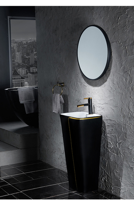 Keramischer 525*430*860mm gesundheitlicher Waren-Becken-Einteiler mit schwarzer Toilette