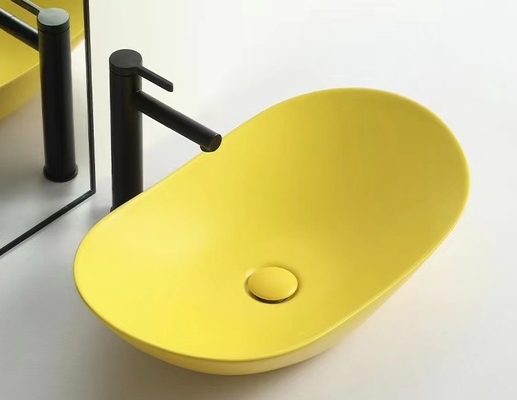 Moderne Art über Gegenbecken-Runde formen Matte Yellow Color