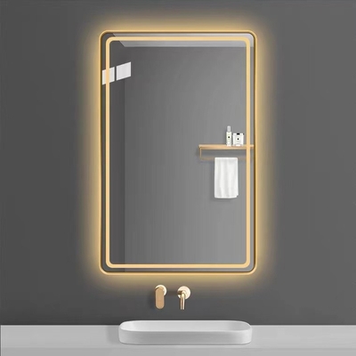 Intelligente hintergrundbeleuchtete LED Wand des kundenspezifischen rechteckigen Frameless Badezimmer-Spiegel-