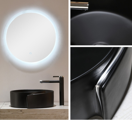 Ovales keramisches gesundheitliches Becken Matte Black Bathroom Bowl Sinks der Waren-9L