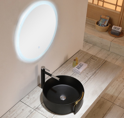 Ovales keramisches gesundheitliches Becken Matte Black Bathroom Bowl Sinks der Waren-9L