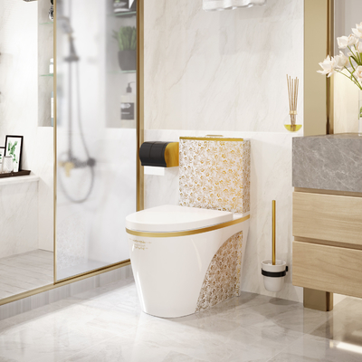 Einteilige Toiletten-gesundheitliche Waren-Badezimmer-Sätze Wassersparen Siphonic