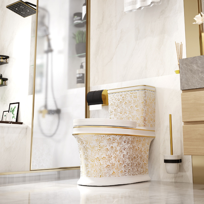 Badezimmer WC ringsum gesundheitliche Waren-Toiletten-Schüssel-keramische goldene Farbe