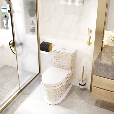 Badezimmer WC ringsum gesundheitliche Waren-Toiletten-Schüssel-keramische goldene Farbe