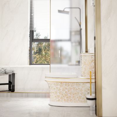 Badezimmer WC ringsum gesundheitliche Waren-Toiletten-Schüssel-keramische goldene Farbe