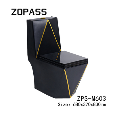 Einteilige Ganzwäsche-gesundheitliches Waren-Toiletten-Schwarz-Goldgrafikdesign