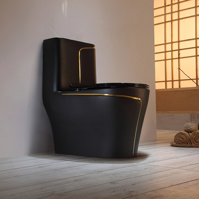 Schwarze Toiletten-Druckdose, die gesundheitliche Waren-Toilette spült