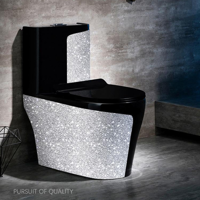 Keramische Luxusganzwäsche ringsum einteiligen Toiletten-Schwarz-Splitter färbte