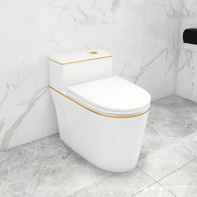 Weißgold-Druckdose, die modernen Toiletten-Schüssel-keramischen Einteiler spült