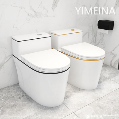 Weißgold-Druckdose, die modernen Toiletten-Schüssel-keramischen Einteiler spült