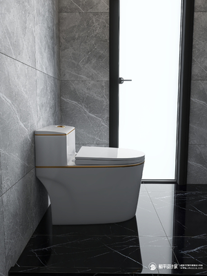 Weißgold-Druckdose, die modernen Toiletten-Schüssel-keramischen Einteiler spült