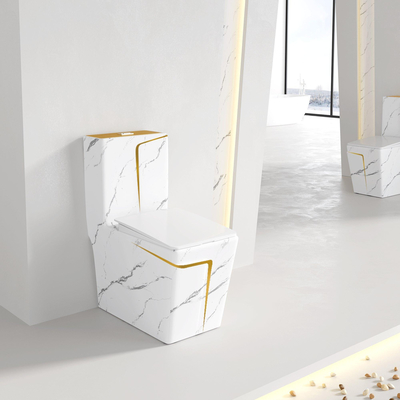 Amerikanisches Standard-marmorndes Quadrat ADA Floor Standing Toilet Golds