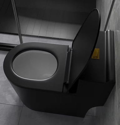 Druckdose, die Matte Black Toilet One Piece-Badezimmer-keramische Sätze spült
