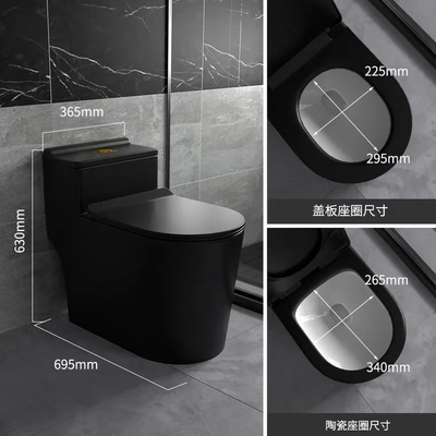 Druckdose, die Matte Black Toilet One Piece-Badezimmer-keramische Sätze spült
