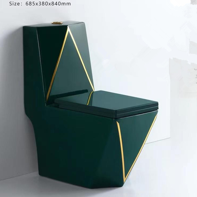 Grüne keramische Ganzwäsche-Badezimmer-Toiletten quadrieren Diamond Shape