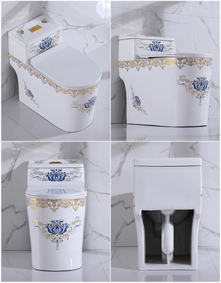 Komfort-Höhen-Toiletten-Luxus Siphonic galvanisierte einteiliger Goldenes
