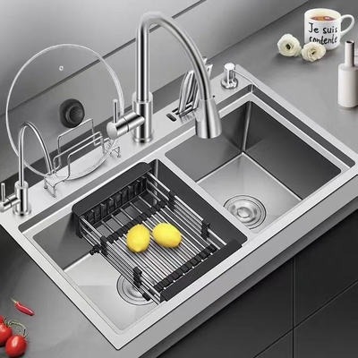 Stangen-Wannen-doppelte Schüssel des Quadrat-680*450mm Undermount für Küchen-Wäscherei