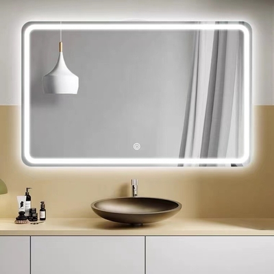 5mm spiegelt quadratisches Badezimmer Rechteck-LED die 3 Farban der wand befestigte Art wider
