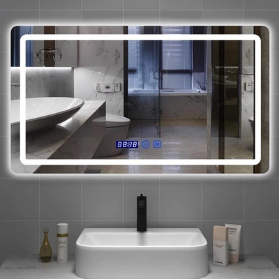5mm spiegelt quadratisches Badezimmer Rechteck-LED die 3 Farban der wand befestigte Art wider