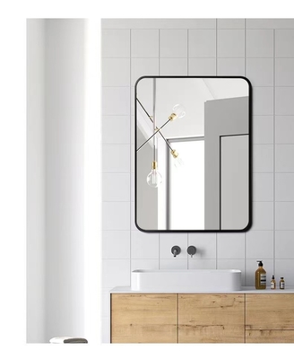 Asphaltieren gestaltete LED Badezimmer-Aluminiumspiegel des Rechteck-Matt Gold Color