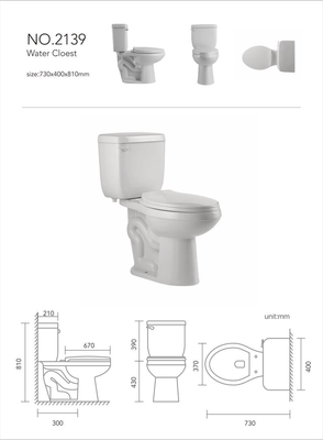 Schüssel der WC-keramische zweiteilige Toiletten-730*410*810mm Seat