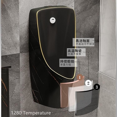 Handelstoilette der badezimmer-öffentlichen Toilette marmorn schwarze Goldfarbe