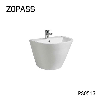 Europäische Art-weißes modernes Wannen-Wand-Hung Porcelain Half Pedestal Hand-Waschbecken