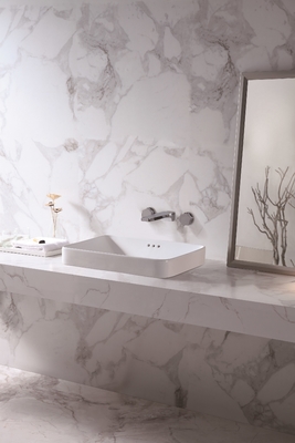 Tischplatte-Becken-Badezimmer-Wannen-keramische Farbweiße Gegenspitzenhand rechteckiger Art Wash Basin
