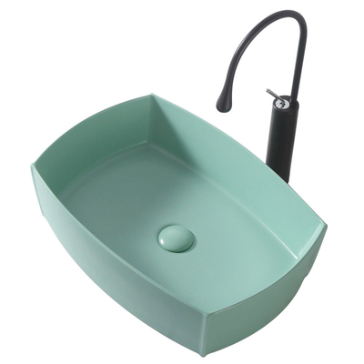 Gegenspitzenbecken-keramische Wanne Matte Light Green Color des Quadrat-12L