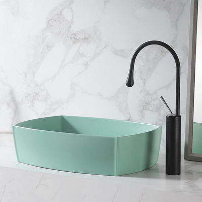 Gegenspitzenbecken-keramische Wanne Matte Light Green Color des Quadrat-12L