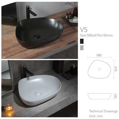 580*470*140mm Unregelmäßigkeits-gesundheitliches Waren-Becken mit niedrigem Stand