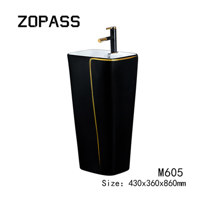 Keramischer 525*430*860mm gesundheitlicher Waren-Becken-Einteiler mit schwarzer Toilette