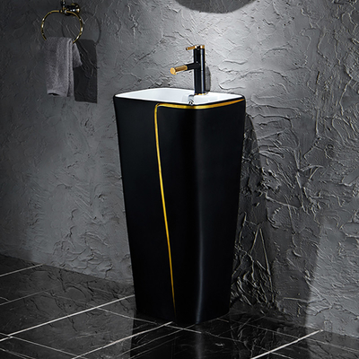 Keramischer 525*430*860mm gesundheitlicher Waren-Becken-Einteiler mit schwarzer Toilette