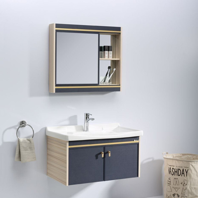 Breiten feste hölzerne Badezimmer-Kabinette Gray Blues 80cm - angebrachte Eitelkeit aus
