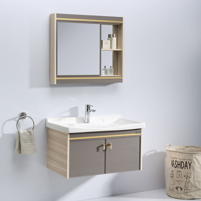 Breiten feste hölzerne Badezimmer-Kabinette Gray Blues 80cm - angebrachte Eitelkeit aus