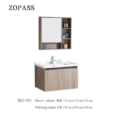 Widergespiegelte feste hölzerne Badezimmer-Kabinett-Wand Hung Vanity Units