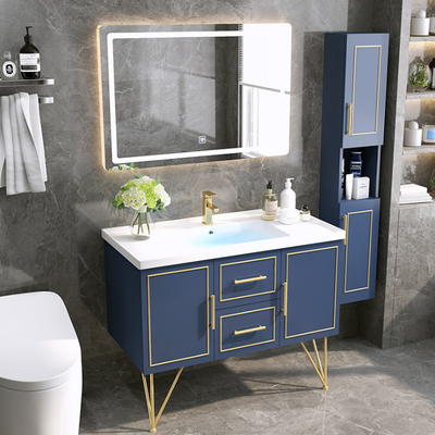 Keine Oxidations-Badezimmer-Eitelkeits-Kabinett-kundenspezifische dunkelblaue Brown-Farbe