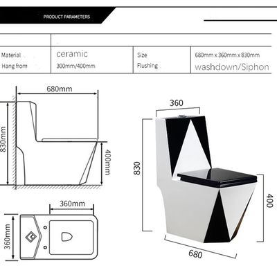 Einteilige Toilette Goldrote Siphonic