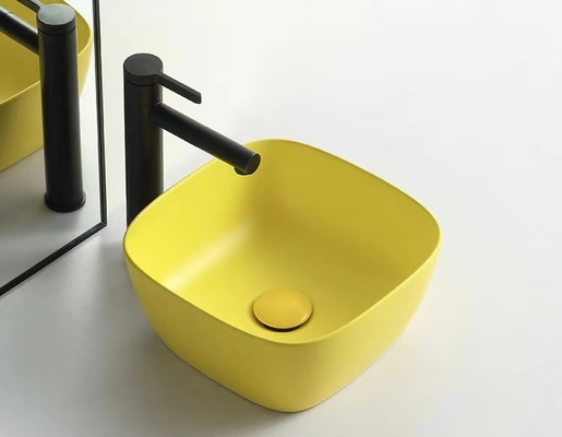 Moderne Art über Gegenbecken-Runde formen Matte Yellow Color