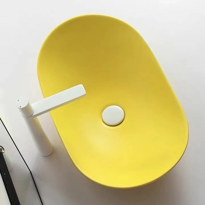 Moderne Art über Gegenbecken-Runde formen Matte Yellow Color
