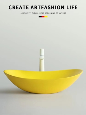 Moderne Art über Gegenbecken-Runde formen Matte Yellow Color