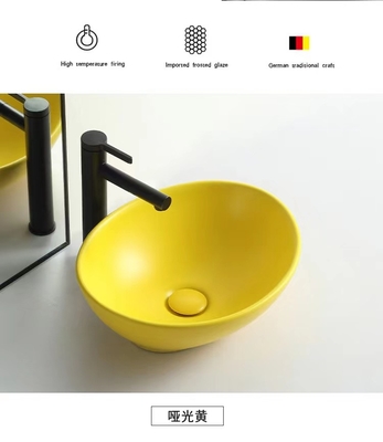 Moderne Art über Gegenbecken-Runde formen Matte Yellow Color