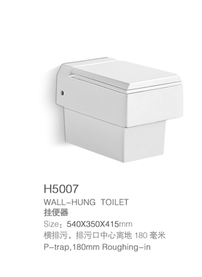 Weißes p-Blockierrandlose Wand Hung Toilet Bowl One Piece mit Bidet