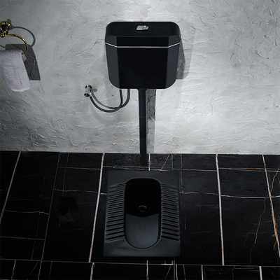 Badezimmer-Matt Black Ceramic Squatting Pan-Satin-Oberflächen-Ende